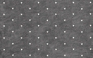 gray and white polka heart textile HD wallpaper